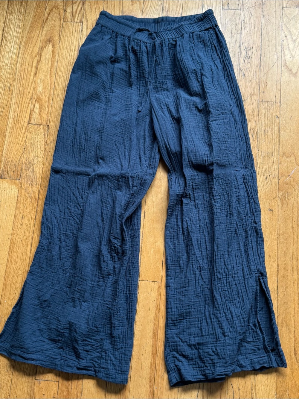 Pact Women's Dark Navy Wide-Leg Cropped Pants